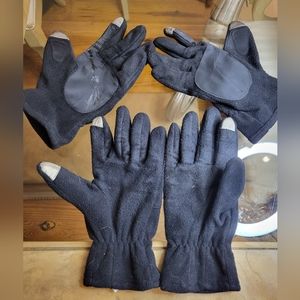 Old Navy and Unbranded Bundle of Polyester Gloves With Metallic Finger Inserts